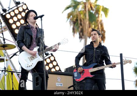 Patrick Stump, Pete Wentz, Fall Out Boy attending the TeenNick HALO Awards held at the Hollywood Palladium in Los Angeles, California. Stock Photo