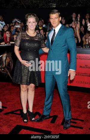 Alan Ritchson and Catherine Ritchson attending the premiere of "The