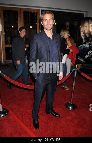 Paul Walker attending the 'Fast & Furious' premiere held at the Gibson Amphitheatre in Los Angeles, USA. Stock Photo