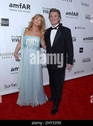 Goldie Hawn, Kurt Russell attends the 2013 amfAR Inspiration Gala held at Milk Studios, Los Angeles Stock Photo