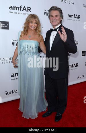 Goldie Hawn, Kurt Russell attends the 2013 amfAR Inspiration Gala held at Milk Studios, Los Angeles Stock Photo