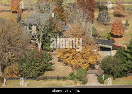 An overhead view of Naomi Judd's Nashville Home in Tennessee. Stock Photo