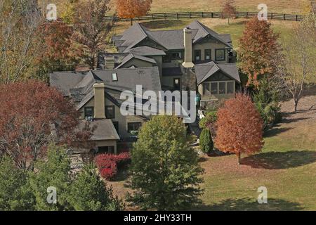 An overhead view of Naomi Judd's Nashville Home in Tennessee. Stock Photo