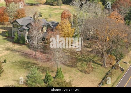 An overhead view of Naomi Judd's Nashville Home in Tennessee. Stock Photo