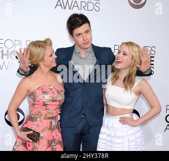 Melissa Joan Hart, Taylor Spreitler, Nick Robinson attending the 40th Annual People's Choice Awards, held at the Nokia Theatre in Los Angeles, California. Stock Photo