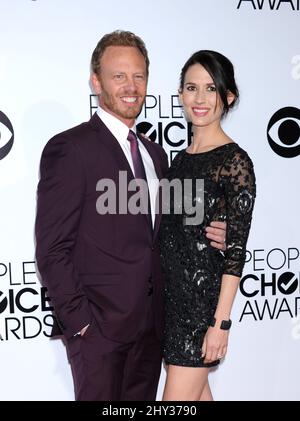 Ian Ziering, Erin Ludwig attending the 40th Annual People's Choice Awards, held at the Nokia Theatre in Los Angeles, California. Stock Photo