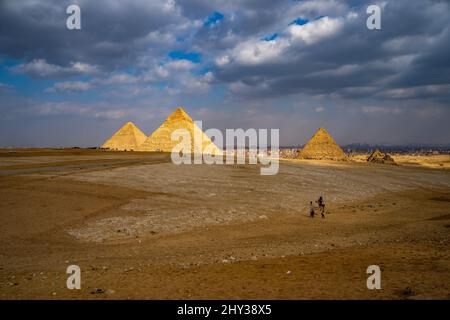 Giza pyramid complex, also called the Giza necropolis Stock Photo