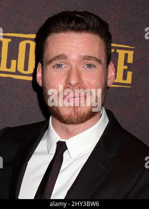 Richard Madden attends the premiere of the Discovery Channel's 'Klondike' on Thursday, Jan 16, 2014 in New York. Stock Photo