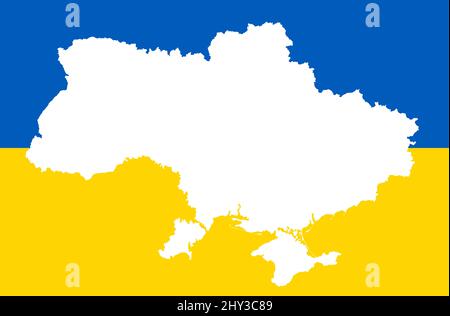 eps vector illustration with silhouette of country ukraine with country colors Stock Vector