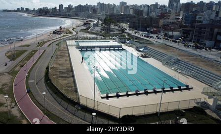 salvador, bahia, brazil - march 7, 2022: view of the swimming pool of the aquatic arena in the neighborhood of Pituba in the city of Salvador. Stock Photo