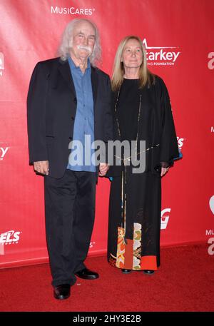 David Crosby and Jan Dance attending the 2014 MusiCares Person of the Year Honoring Carole King tribute held at the Convention Centre in Los Angeles, USA. Stock Photo