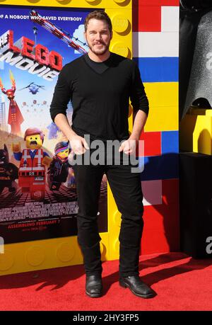Chris Pratt at the premiere of the Lego Movie in Los Angeles, CA, USA, on February 1st, 2014. Stock Photo