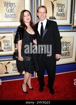 Jennifer Tilly and Phil Laak attending the 2014 Writers Guild Awards L.A. Ceremony held at the J.W. Marriott at L.A. Live in Los Angeles, USA. Stock Photo