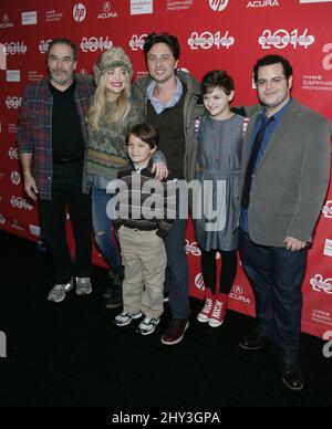 Mandy Patinkin, Kate Hudson, Pierce Gagnon, Zach Braff, Joey King, Josh Gad attending the Wish I Was Here Premiere at 2014 Sundance Film Festival, The MARC Stock Photo