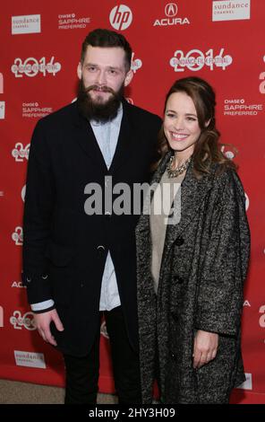 Grigori Dobrygin, Rachel McAdams attending the A Most Wanted Man Premiere at the 2014 Sundance Film Festival, Eccles Theatre Stock Photo
