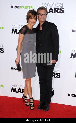 Lisa Rinna and Harry Hamlin arriving for the Veronica Mars Los Angeles Premiere held at the TCL Chinese Theatre, Hollywood, Los Angeles. Stock Photo