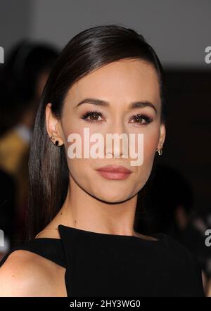 Maggie Q arriving for the Divergent Premiere held at the Regent Bruin