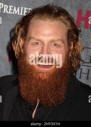 Kristofer Hivju attending the season four premiere of Game of Thrones in New York. Stock Photo