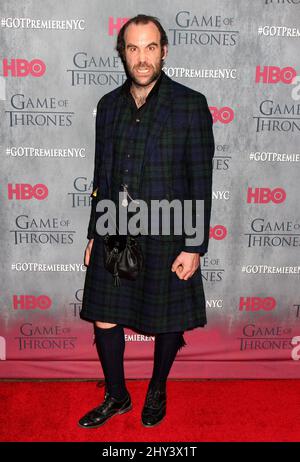 Rory McCann attending the season four premiere of Game of Thrones in New York. Stock Photo