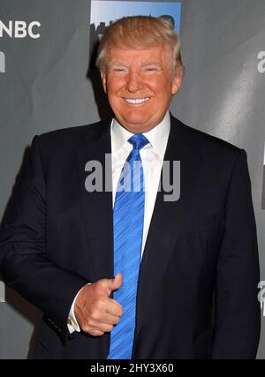 Donald Trump attending 'The Celebrity Apprentice' Press Conference Introducing the Cast of Season 14 - Held at Studio 59 at Chelsea Piers in New York, USA. Stock Photo