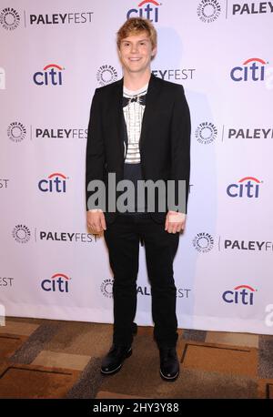 Evan Peters attending a photocall for American Horror Story: Coven at Paley Media Centre in Los Angeles, California. Stock Photo
