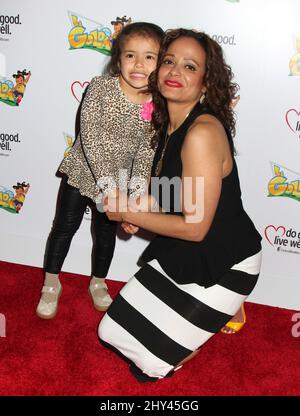 Judy Reyes and daughter Leila Rey attending 'La Golda' New York Premiere Stock Photo