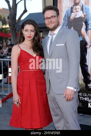 Seth Rogen & Lauren Miller attending the world premiere of 'Neighbors' in Los Angeles Stock Photo
