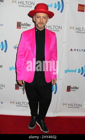 Boy George attending the 25th Annual GLAAD Media Awards at the Waldorf Astoria Hotel in New York. Stock Photo