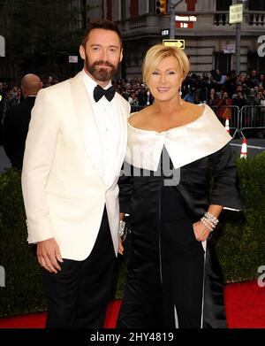 Hugh Jackman and wife Deborra-Lee Furness arriving at the Costume Institute Benefit Met Gala celebrating the opening of the Charles James, Beyond Fashion Exhibition and the new Anna Wintour Costume Center. The Metropolitan Museum of Art, New York City. Stock Photo