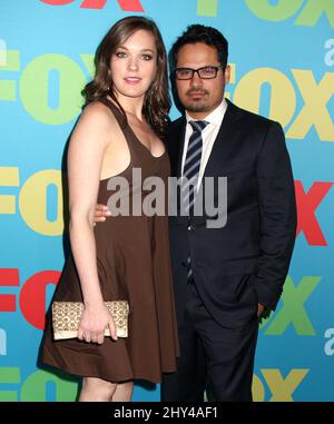 Virginia Kull and Michael Pena attending FOX Networks 2014 Upfront Presentation held at FOX Fanfront in New York, USA. Stock Photo