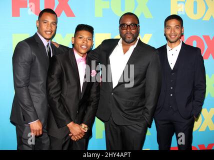 Trai Byers, Bryshere Gray, Lee Daniels and Jussie Smollet attending the FOX Networks 2014 Upfront Presentation Stock Photo