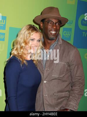 Eliza Taylor and Isaiah Washington attends CW Network's 2014 Upfront Presentation, Held at The London Hotel, New York Stock Photo