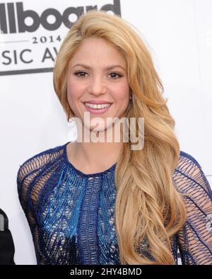 Shakira attends the Billboard Music Awards at the MGM Grand Garden Arena on Sunday, May 18, 2014, in Las Vegas. Stock Photo