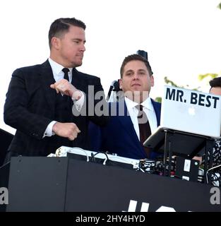 Channing Tatum and Jonah Hill attending the 22 Jump Street World Premiere in Los Angeles Stock Photo