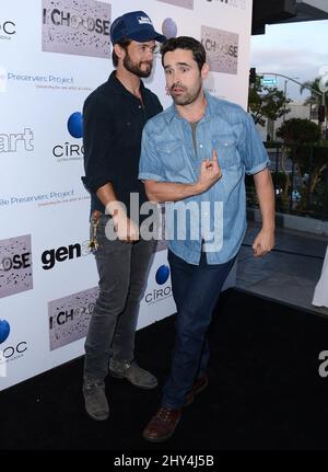 Jesse Bradford, Justin Chatwin attending the premiere of 'I Choose' in Los Angeles, California. Stock Photo