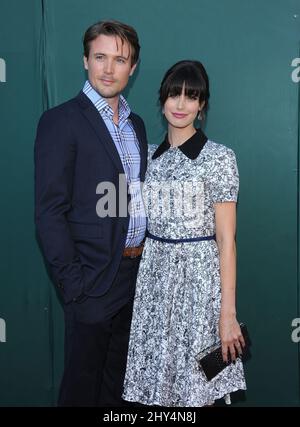 John Reardon & Meghan Ory attending the Summer 2014 TCA: Hallmark's 'Northpole Christmas Celebration' at Northpole Manor in Beverley Hills Stock Photo