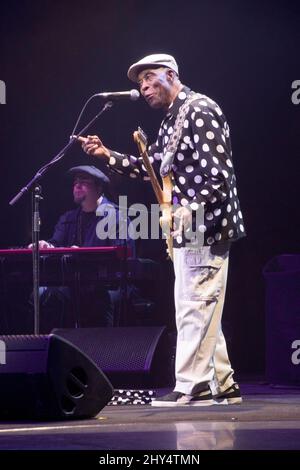 American bluesman Buddy Guy performing at Salle Pleyel, Paris, France on 6 November 2018. Stock Photo