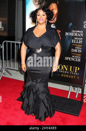 Jill Scott attending the 'Get On Up' New York Premiere held at the Apollo Theatre on July 21, 2014. Stock Photo