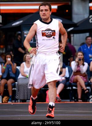 Josh Hutcherson attending the 3rd Annual Josh Hutcherson Celebrity Basketball Game Benefiting Straight But Not Narrow held at Nokia Plaza in Los Angeles, California. Stock Photo