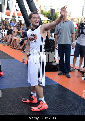 Josh Hutcherson attending the 3rd Annual Josh Hutcherson Celebrity Basketball Game Benefiting Straight But Not Narrow held at Nokia Plaza in Los Angeles, California. Stock Photo