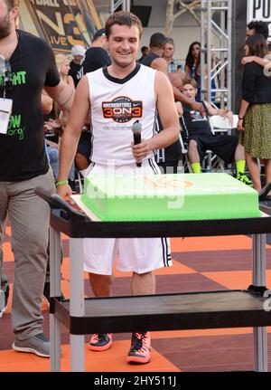 Josh Hutcherson attending the 3rd Annual Josh Hutcherson Celebrity Basketball Game Benefiting Straight But Not Narrow held at Nokia Plaza in Los Angeles, California. Stock Photo