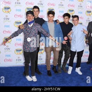 The Janoskians arriving fot the 2014 Teen Choice Awards held at the Shrine Auditorium, Los Angeles. Stock Photo