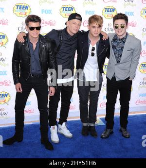 Rixton arriving fot the 2014 Teen Choice Awards held at the Shrine Auditorium, Los Angeles. Stock Photo