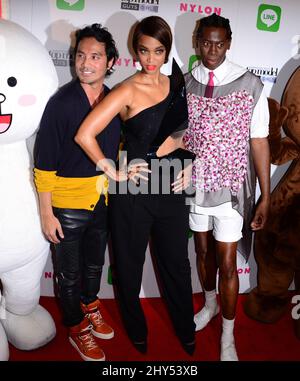 Yu Tsai, Tyra Banks, J. Alexander attends America's Next Top Model Cycle 21 Premiere Party Presented By NYLON And LINE, in Hollywood, CA, on August 20, 2014. Stock Photo