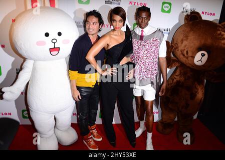 Yu Tsai, Tyra Banks, J. Alexander attends America's Next Top Model Cycle 21 Premiere Party Presented By NYLON And LINE, in Hollywood, CA, on August 20, 2014. Stock Photo