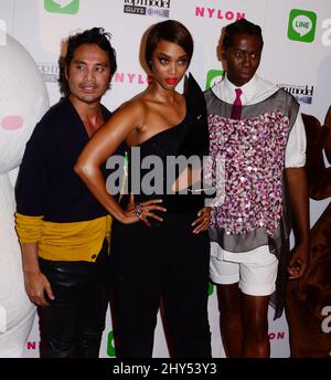 Yu Tsai, Tyra Banks, J. Alexander attends America's Next Top Model Cycle 21 Premiere Party Presented By NYLON And LINE, in Hollywood, CA, on August 20, 2014. Stock Photo