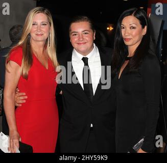 Marcy Gandolfini, Michael Gandolfini and Deborah Lin attending 'The Drop' New York Premiere held at the Sunshine Theatre in New York, USA. Stock Photo