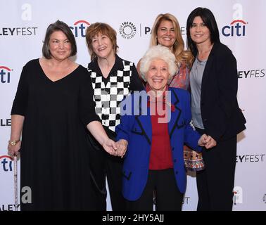 Mindy Cohn, Geri Jewell, Charlotte Rae, Lisa Whelchel & Nancy Mc attending the Paley Fall Flashback: 'The Facts of Life' 35th Anniversary Reunion at the Paley Center for Media Stock Photo