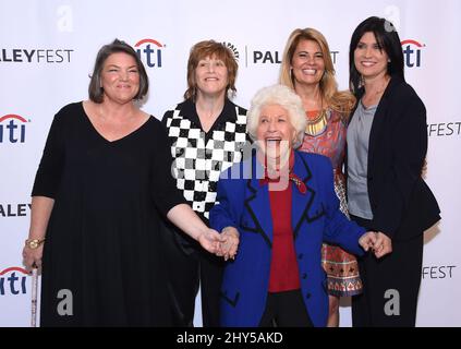 Mindy Cohn, Geri Jewell, Charlotte Rae, Lisa Whelchel & Nancy Mc attending the Paley Fall Flashback: 'The Facts of Life' 35th Anniversary Reunion at the Paley Center for Media Stock Photo