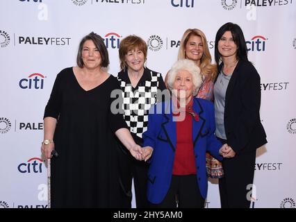 Mindy Cohn, Geri Jewell, Charlotte Rae, Lisa Whelchel, Nancy McKeon attending the Paley Fall Flashback: 'The Facts of Life' 35th Anniversary Reunion at the Paley Center for Media Stock Photo